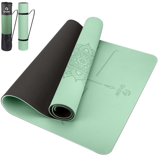 EcoGrip TPE Yoga Mat with Alignment Marks - 72"x32"